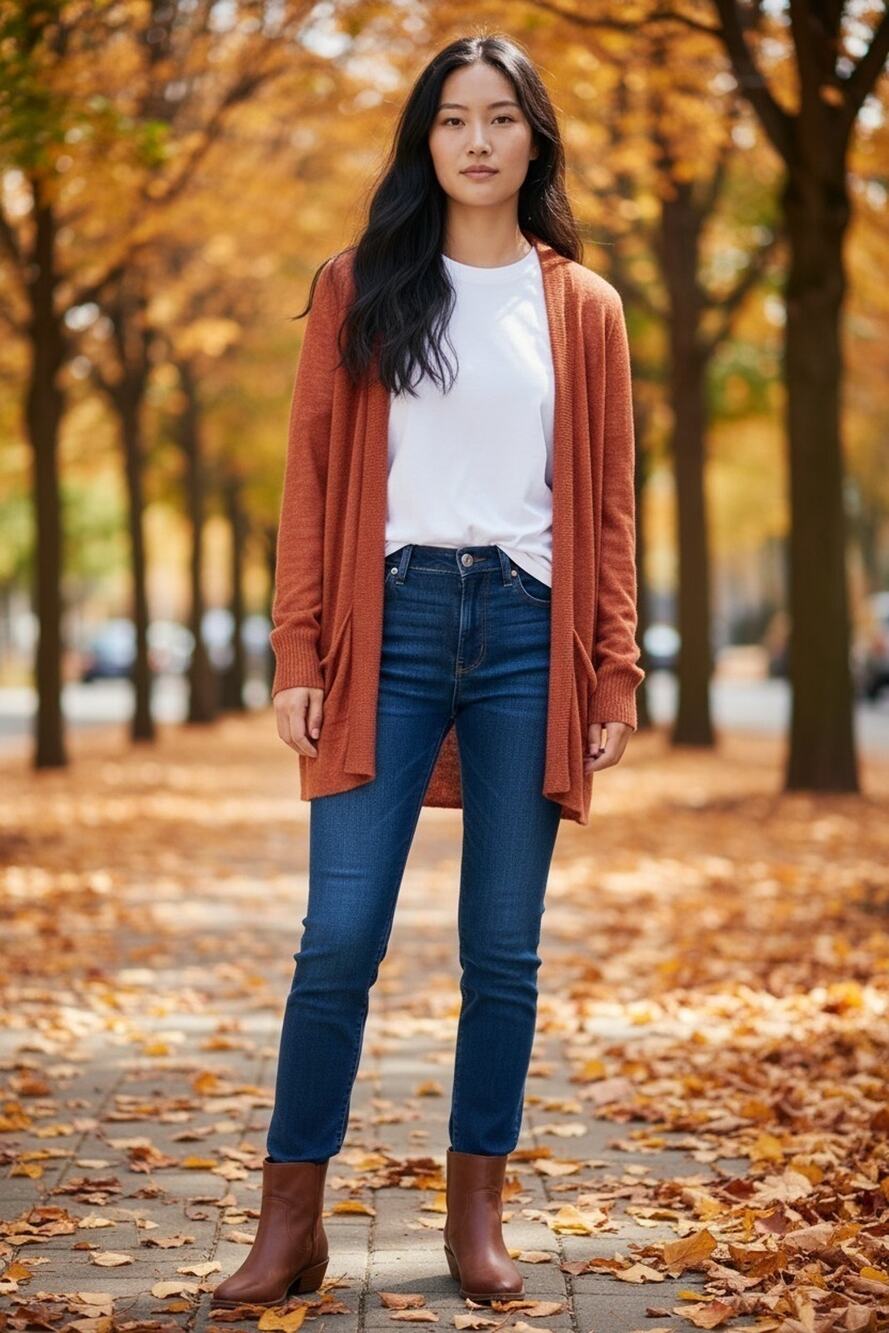 Eileen Fisher Open-front Lightweight Linen Cardigan Fall Color Orange Size XS